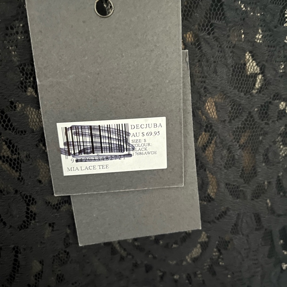 DECJUBA BNWT Mia Lace Tee Black | Small - Picture 4 of 5